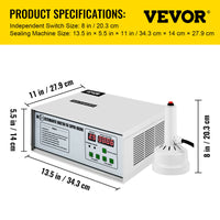 Inductie Verzegelaar, 20-100mm Dop, Microcomputer Intelligent Paneel