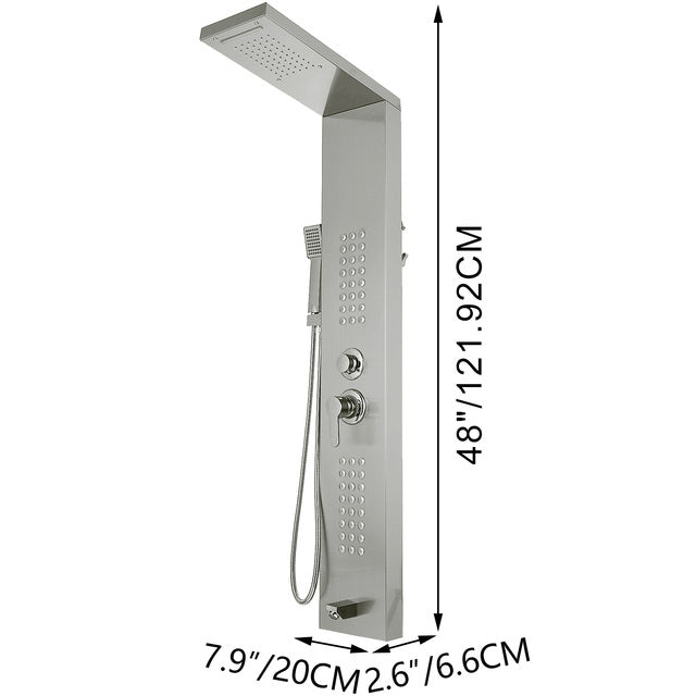 Shower Panel System, Rainfall, Massage Jets