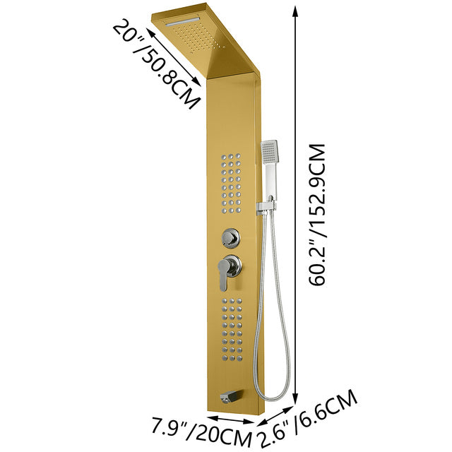 Shower Panel System, Rainfall, Massage Jets