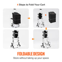 Stair Climbing Shopping Cart 50L - 75 kg Capacity, Padded Handle & Rub