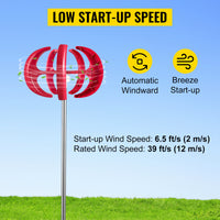 Verticale As Windturbine, 12V, Alternatieve Energie Generator