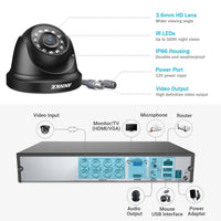 Beveiligingscamera Systeem, 8CH H.265 6MP, Bewegingsdetectie