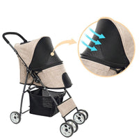 Pet Stroller, Storage Basket, Waterproof Coating